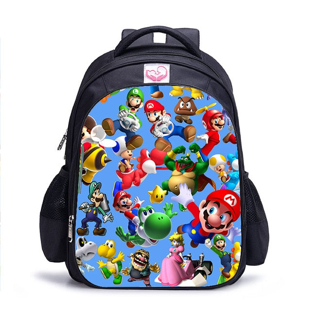16 Inch Mario Bros Sonic Children School Bags Orthopedic Backpack Kids School Boys Girls Mochila Infantil Cartoon Bags