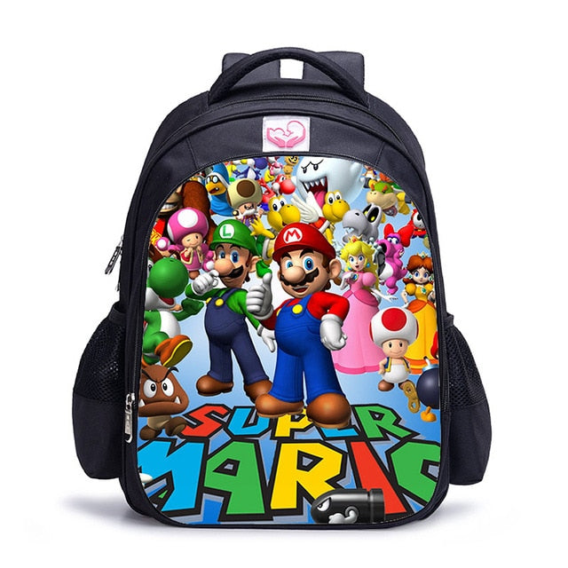16 Inch Mario Bros Sonic Children School Bags Orthopedic Backpack Kids School Boys Girls Mochila Infantil Cartoon Bags