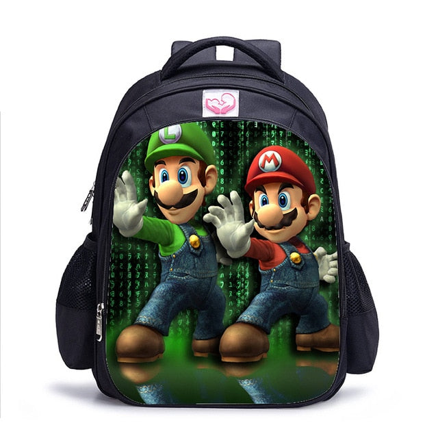16 Inch Mario Bros Sonic Children School Bags Orthopedic Backpack Kids School Boys Girls Mochila Infantil Cartoon Bags