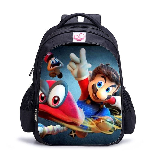 16 Inch Mario Bros Sonic Children School Bags Orthopedic Backpack Kids School Boys Girls Mochila Infantil Cartoon Bags