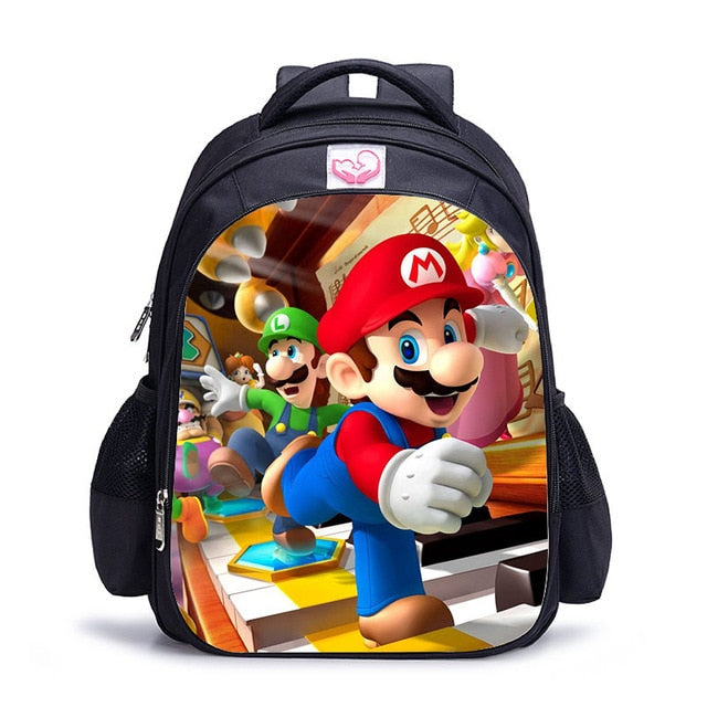 16 Inch Mario Bros Sonic Children School Bags Orthopedic Backpack Kids School Boys Girls Mochila Infantil Cartoon Bags