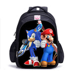 16 Inch Mario Bros Sonic Children School Bags Orthopedic Backpack Kids School Boys Girls Mochila Infantil Cartoon Bags