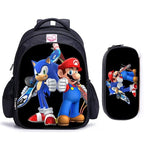 16 Inch Mario Bros Sonic Children School Bags Orthopedic Backpack Kids School Boys Girls Mochila Infantil Cartoon Bags