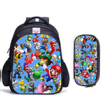 16 Inch Mario Bros Sonic Children School Bags Orthopedic Backpack Kids School Boys Girls Mochila Infantil Cartoon Bags
