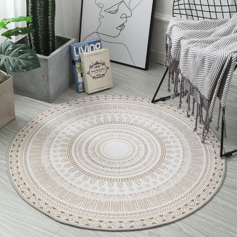 NEW Ins Nordic Round Carpet Computer Chair Floor Mat Kids Play Tent Rug Home Entrance/Hallway Doormat Cloakroom Rugs And Carpets