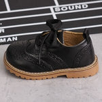 Claladoudou 13.5-18.5CM children kids boys Shoes genuine leather shoes black autumn girls school boekelo uniform dress shoes