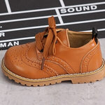 Claladoudou 13.5-18.5CM children kids boys Shoes genuine leather shoes black autumn girls school boekelo uniform dress shoes