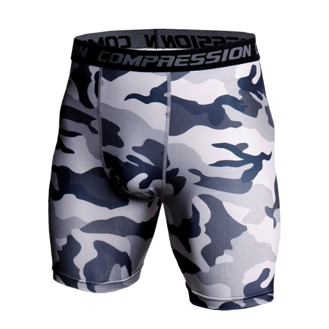 Skinny Men's Sports Gym Compression Wear Under Base Layer Shorts Pants Athletic Tights Fitness Bodybuilding Breathable Bottom
