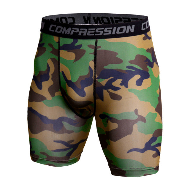 Skinny Men's Sports Gym Compression Wear Under Base Layer Shorts Pants Athletic Tights Fitness Bodybuilding Breathable Bottom