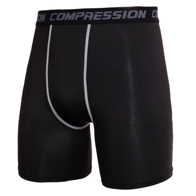 Skinny Men's Sports Gym Compression Wear Under Base Layer Shorts Pants Athletic Tights Fitness Bodybuilding Breathable Bottom