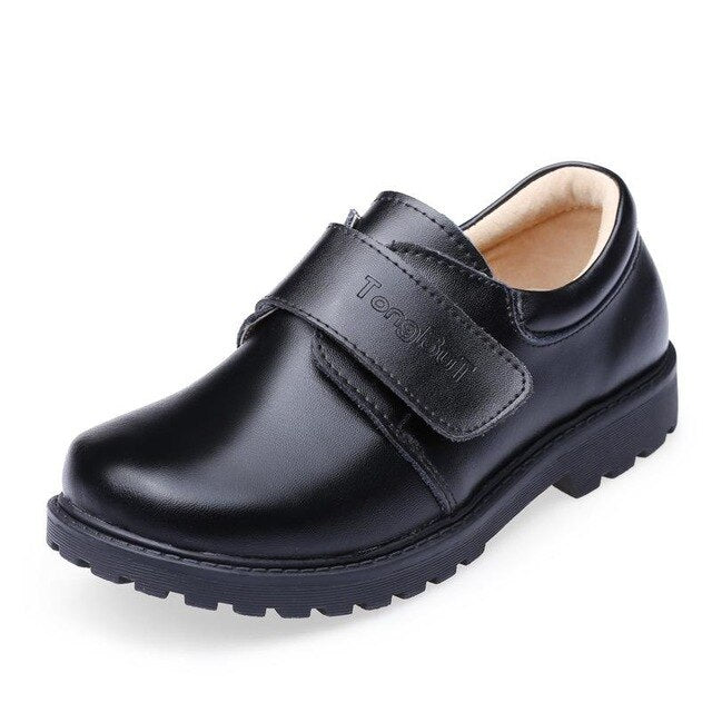 Boys Wedding Leather Shoes for Children Genuine Leather School Brogue Shoes Kids Oxford Uniform Black Rubber Sole Pigskin Inside
