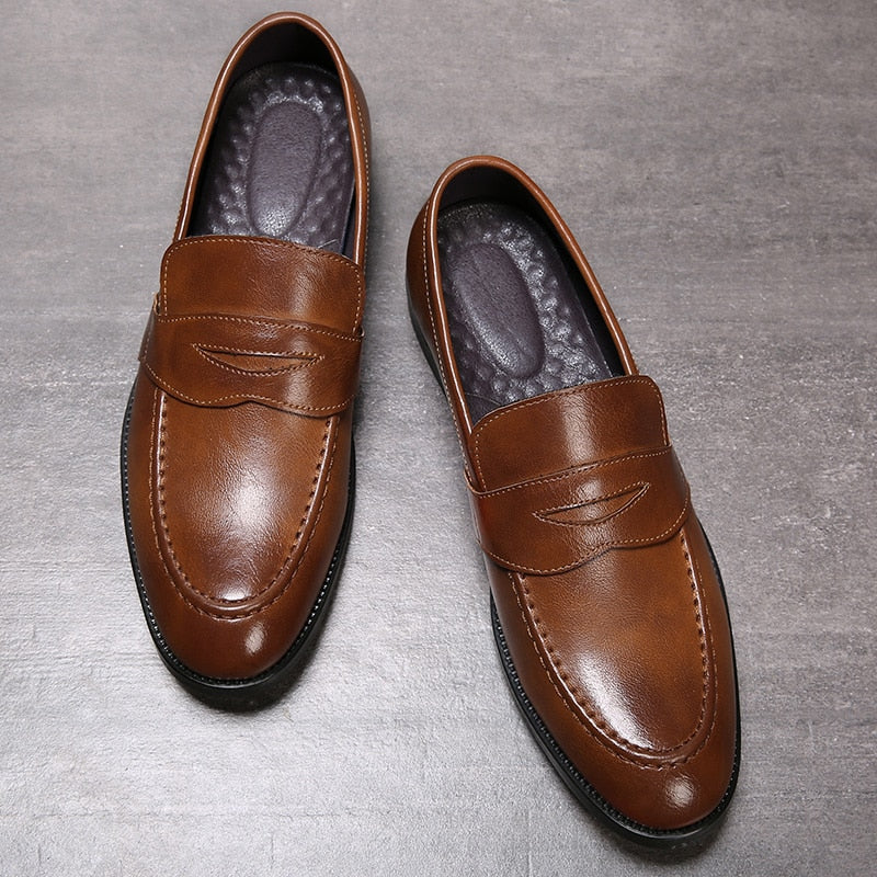Autumn Men Shoes Leather Men Dress Shoes Luxury Men's Business Oxfords Classic Gentleman Shoes