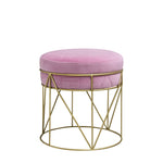 Nordic Metal Ottoman Modern Fashion Bedroom Make Up Stool Velet Change Shoes Ottoman Heavy Bearing  Home Furniture