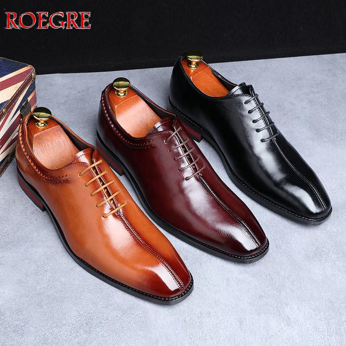 2019 New Men Dress Shoes Designer Business Office Lace-Up Loafers Casual Driving Shoes Man Flat Party Leather Shoes Big size 48