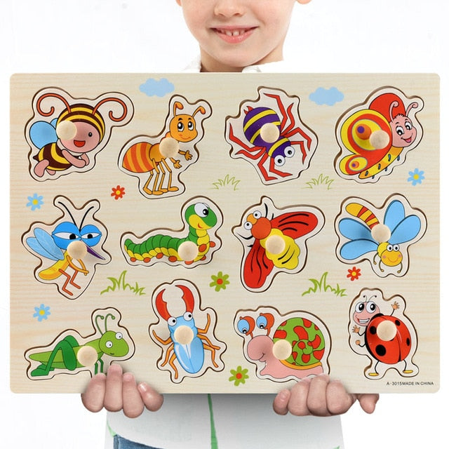Kids 3D Puzzle Wooden Toys Colorful Geometry Shape Cognition Wood Puzzle Children Early Learning Educational Montessori Toys