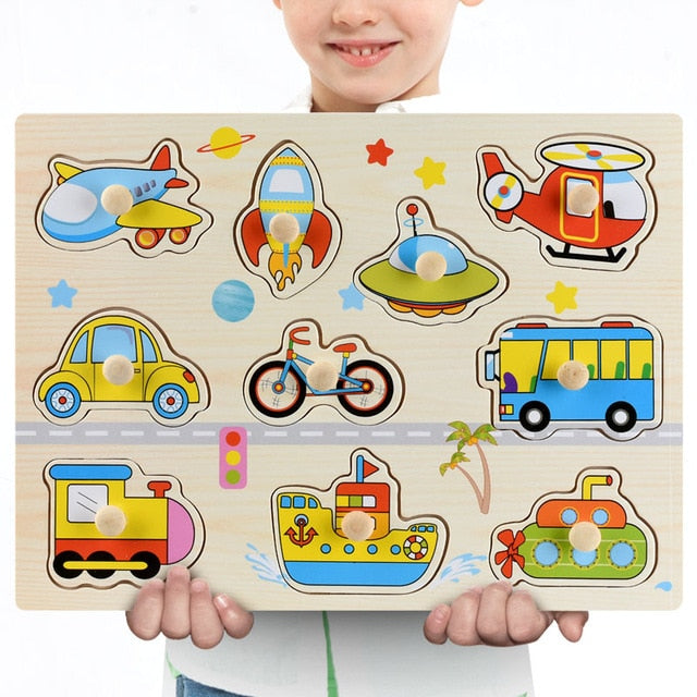 Kids 3D Puzzle Wooden Toys Colorful Geometry Shape Cognition Wood Puzzle Children Early Learning Educational Montessori Toys