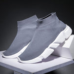 Plus Size High Top Socks Sneakers Women Running Shoes Sports Men Shoes Sport Femme Tennis Mujer 2019 Gray Training Trainer B-246