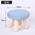 20 Color Wooden Small Stool Ottomans with Linen Cotton Cover Dining Benches Home Furniture Sofa Animal Round chair mx10181423