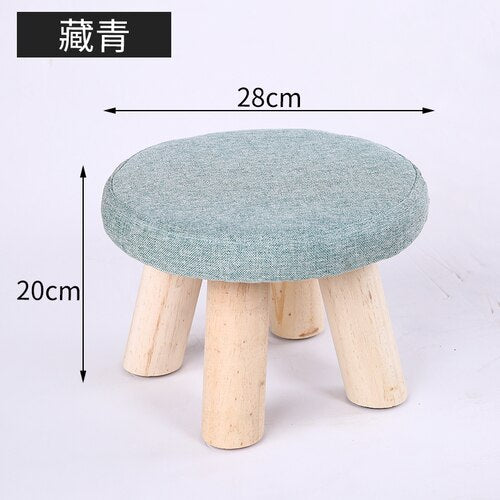 20 Color Wooden Small Stool Ottomans with Linen Cotton Cover Dining Benches Home Furniture Sofa Animal Round chair mx10181423