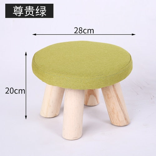 20 Color Wooden Small Stool Ottomans with Linen Cotton Cover Dining Benches Home Furniture Sofa Animal Round chair mx10181423