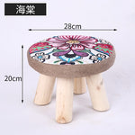 20 Color Wooden Small Stool Ottomans with Linen Cotton Cover Dining Benches Home Furniture Sofa Animal Round chair mx10181423