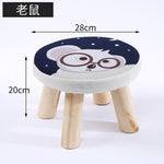 20 Color Wooden Small Stool Ottomans with Linen Cotton Cover Dining Benches Home Furniture Sofa Animal Round chair mx10181423