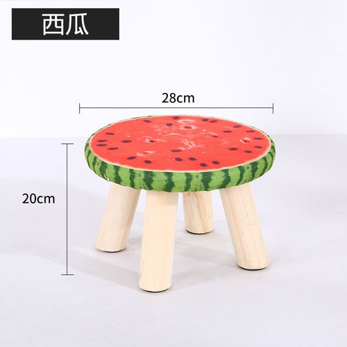 20 Color Wooden Small Stool Ottomans with Linen Cotton Cover Dining Benches Home Furniture Sofa Animal Round chair mx10181423