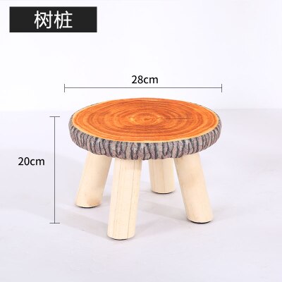 20 Color Wooden Small Stool Ottomans with Linen Cotton Cover Dining Benches Home Furniture Sofa Animal Round chair mx10181423