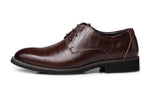 Mens  leather shoes men's dress shoes Business wedding shoes Oxfords lace up Pointed toe flats big size 2020