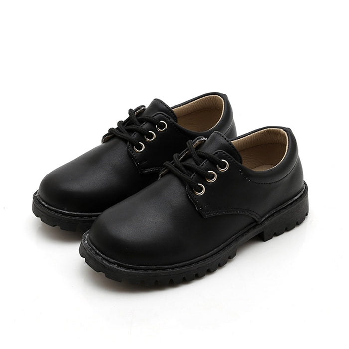 SKOEX Children Dress Shoes Boys Lace Up Leather School Uniform Shoes Kids Boy Oxford Shoes for Party Formal Wedding Size 25-38