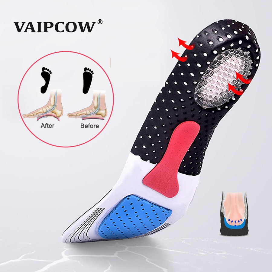 1pair For Sport Shoes Pad Unisex Thickening Shock Absorption Basketball Football Shoes Pads Silicone Soft Insole