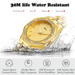 MISSFOX Fashion Watches Women's Expensive 18K Gold Ladies Wrist Watch Women Quartz Classic Analog Diamond Jewelry Hand Watch