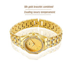 MISSFOX Fashion Watches Women's Expensive 18K Gold Ladies Wrist Watch Women Quartz Classic Analog Diamond Jewelry Hand Watch
