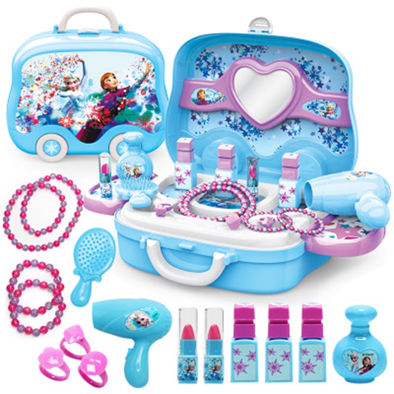 Disney girls  princess  frozen Dressing makeup toy set kids Beauty  toys Children's simulation dressing table Fashion Toys