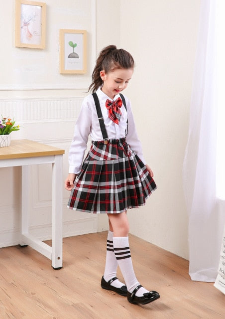 Boy, girl, schoolchildren, uniform, children, spring and summer, poetry, costumes, performance clothing, school girl skirt