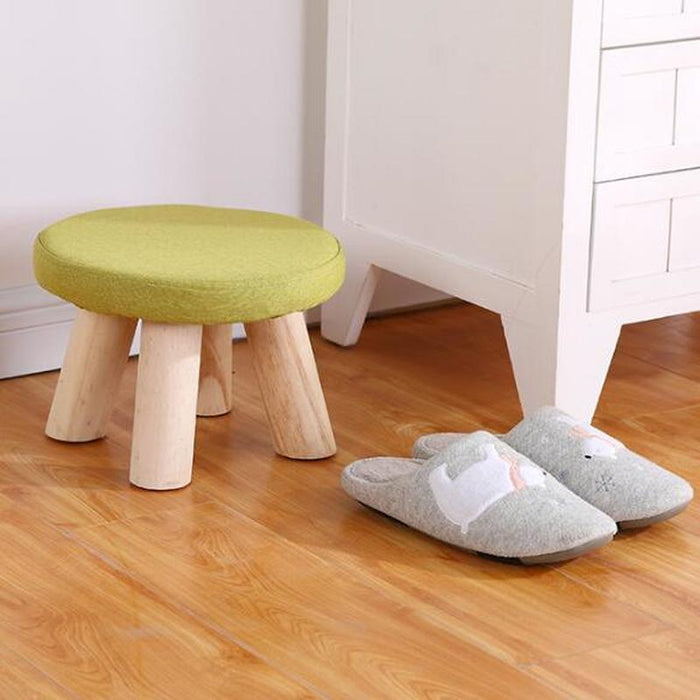 20 Color Small Stool Wooden Ottomans with Linen Cotton Cover Dining Benches Home Furniture Sofa Animal Round chair mx7081737