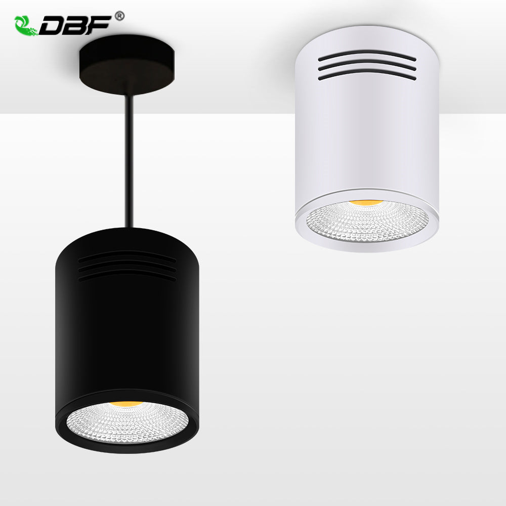 [DBF]LED Surface Mounted Ceiling Lamp with Wire Hanging 3W/5W/7W/10W/12W/15W White/Black AC85-265V Ceiling Spot Light Home Decor