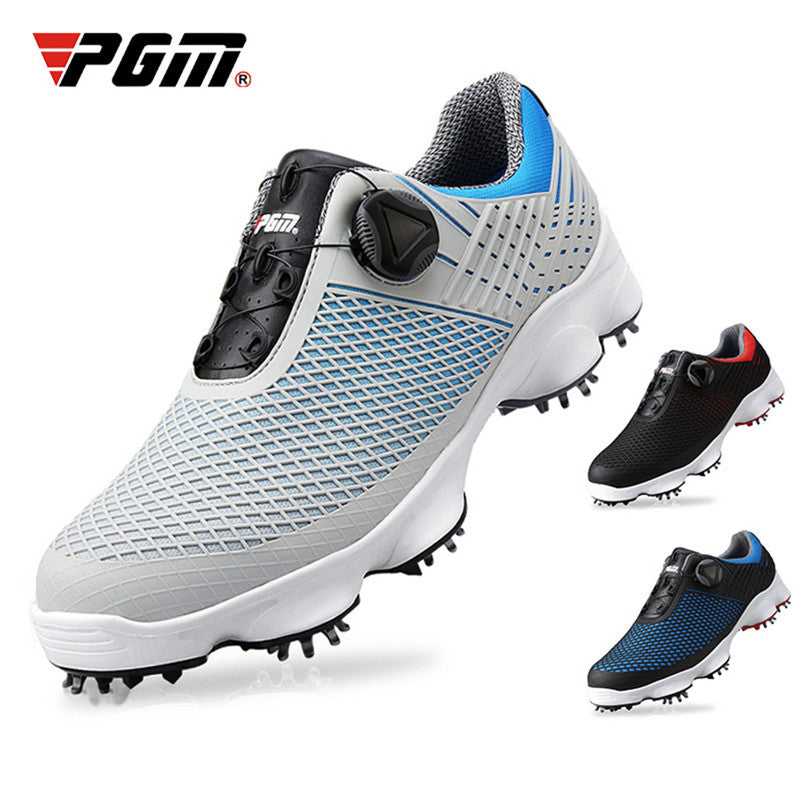 PGM Golf Shoes Men's Waterproof Breathable Antiskid Sneakers Male Rotating Shoelaces Sports Spiked Anti-slip Sneakers XZ106