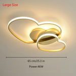 Princess Girls Led Room Bedroom Light Home Lighting Heart Modern Led Ceiling Light Remote Control Gold Ceiling Lamp 110V 220V