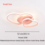 Princess Girls Led Room Bedroom Light Home Lighting Heart Modern Led Ceiling Light Remote Control Gold Ceiling Lamp 110V 220V