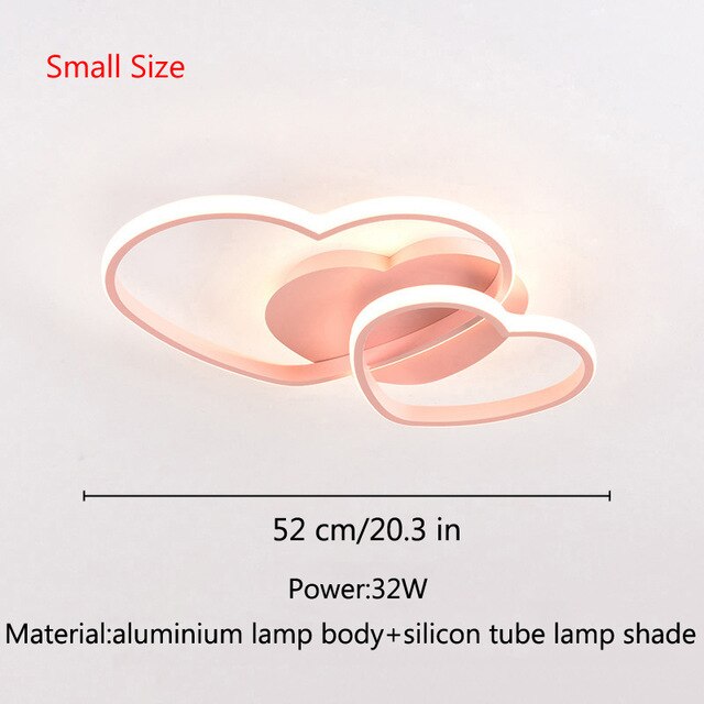 Princess Girls Led Room Bedroom Light Home Lighting Heart Modern Led Ceiling Light Remote Control Gold Ceiling Lamp 110V 220V