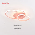 Princess Girls Led Room Bedroom Light Home Lighting Heart Modern Led Ceiling Light Remote Control Gold Ceiling Lamp 110V 220V