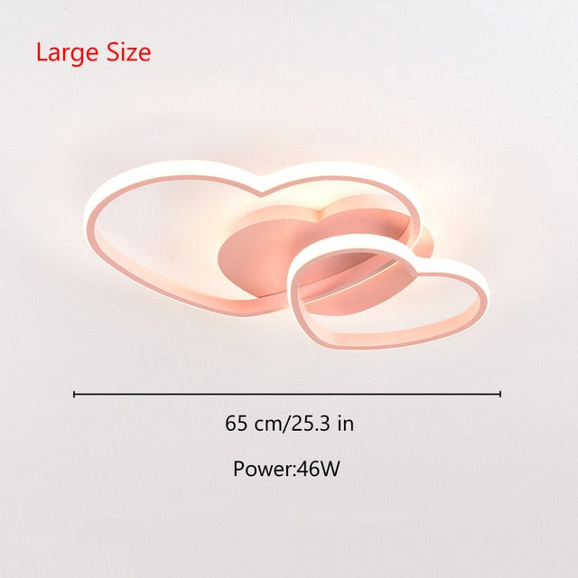 Princess Girls Led Room Bedroom Light Home Lighting Heart Modern Led Ceiling Light Remote Control Gold Ceiling Lamp 110V 220V