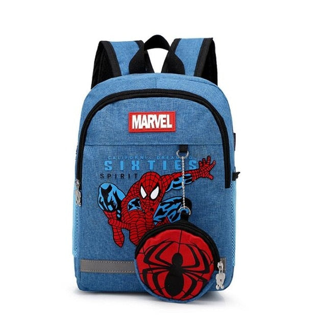 Disney 2020 new kindergarten lovely backpack+purse coin boy bag Spiderman 95 car children boy bag for school