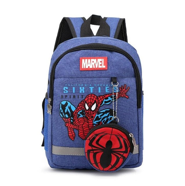 Disney 2020 new kindergarten lovely backpack+purse coin boy bag Spiderman 95 car children boy bag for school