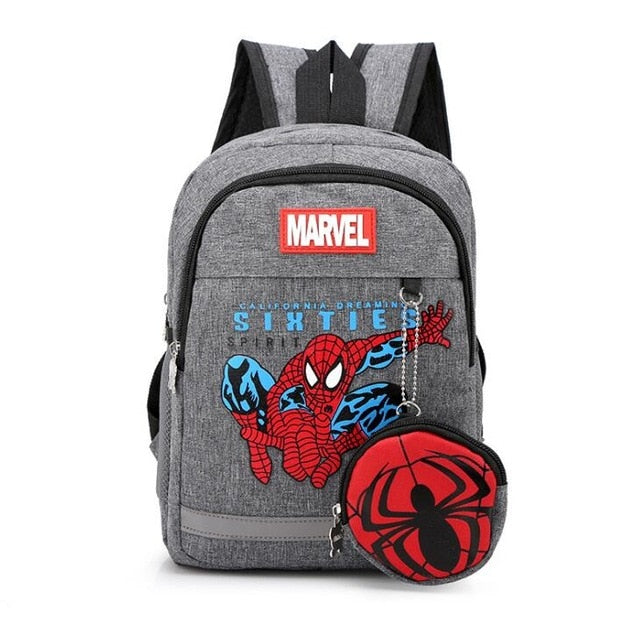 Disney 2020 new kindergarten lovely backpack+purse coin boy bag Spiderman 95 car children boy bag for school