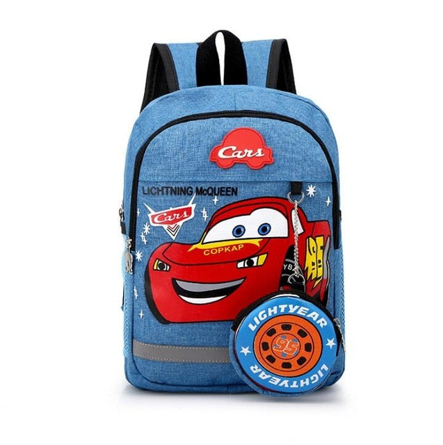 Disney 2020 new kindergarten lovely backpack+purse coin boy bag Spiderman 95 car children boy bag for school