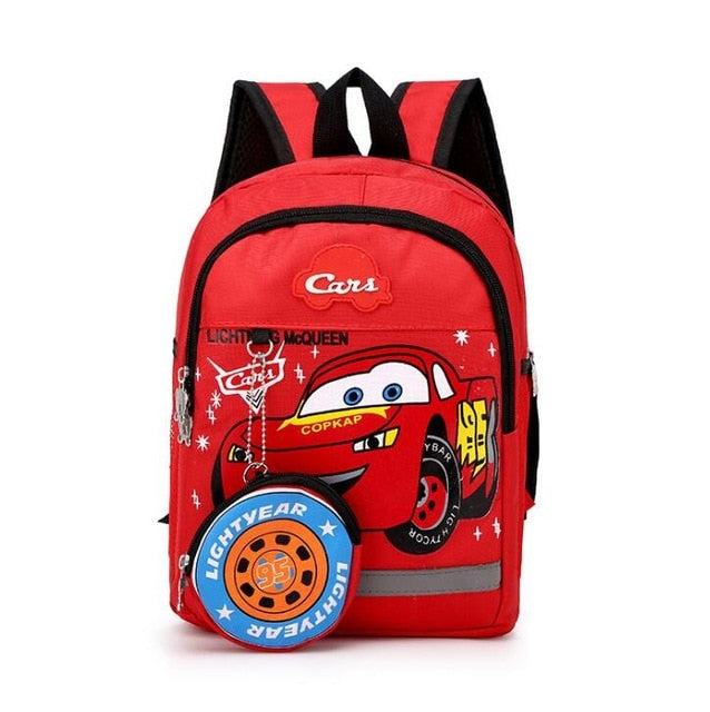 Disney 2020 new kindergarten lovely backpack+purse coin boy bag Spiderman 95 car children boy bag for school