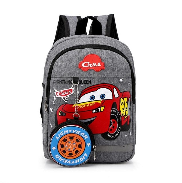 Disney 2020 new kindergarten lovely backpack+purse coin boy bag Spiderman 95 car children boy bag for school