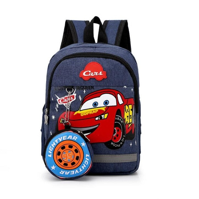 Disney 2020 new kindergarten lovely backpack+purse coin boy bag Spiderman 95 car children boy bag for school